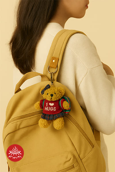 一個女生-揹著很有質感的包包，揹著茄芷袋逛迪化街